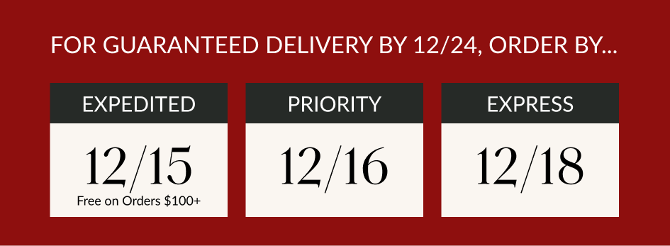 FOR GUARANTEED DELIVERY BY 12/24, ORDER BY...
