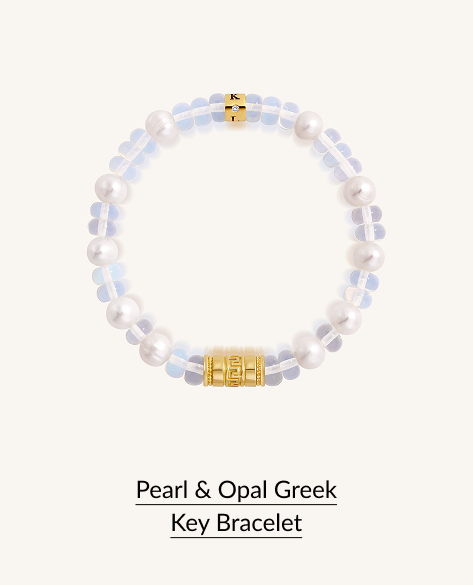 Pearl & Opal Greek Key Bracelet