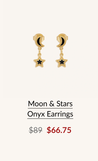 Moon & Stars Onyx Earrings