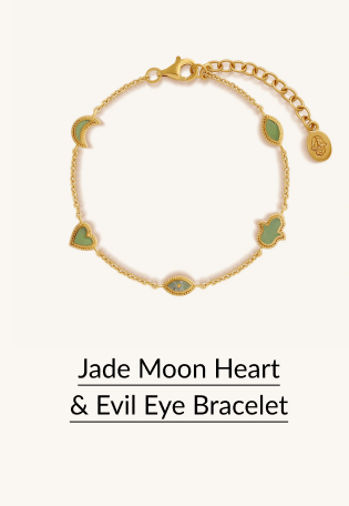 Jade Moon Heart & Evil Eye Bracelet
