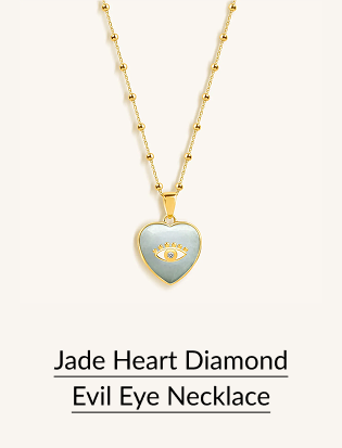 Jade Heart Diamond Evil Eye Necklace
