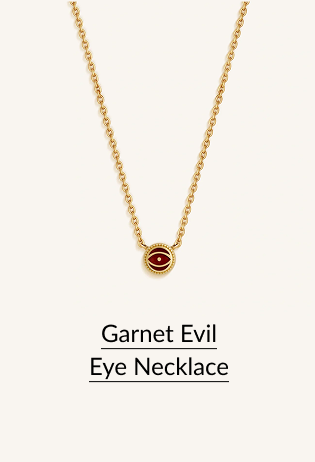 Garnet Evil Eye Necklace