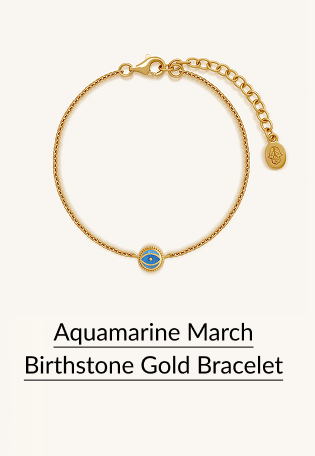 Aquamarine March Birthstone Gold Bracelet
