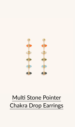 Multi Stone Pointer Chakra Drop Earrings