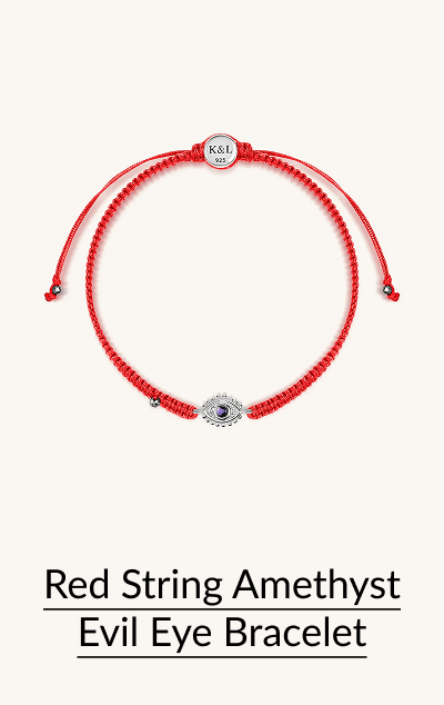 Red String Amethyst Evil Eye Bracelet