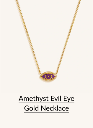 Amethyst Evil Eye Gold Necklace