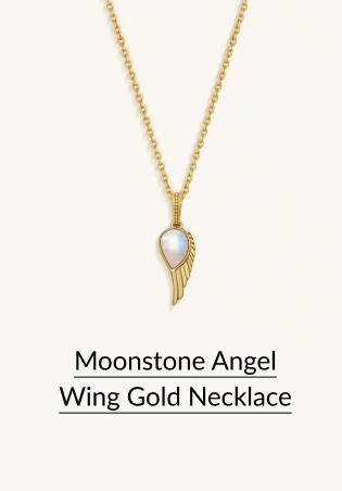 Moonstone Angel Wing Gold Necklace