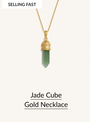 Jade Cube Gold Necklace