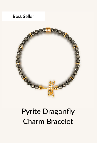 Pyrite Dragonfly Charm Bracelet