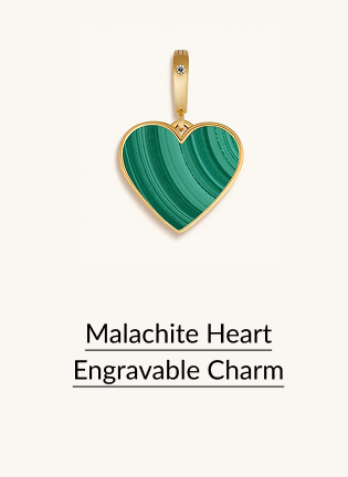 Malachite Heart Engravable Charm