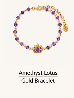 Amethyst Lotus Gold Bracelet