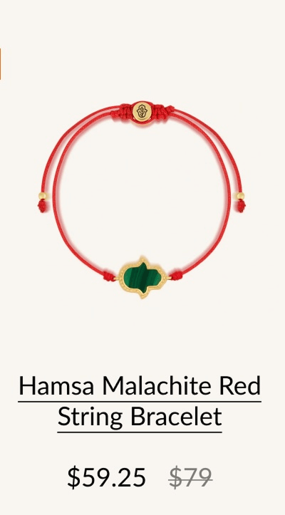 Hamsa Malachite Red String Bracelet
