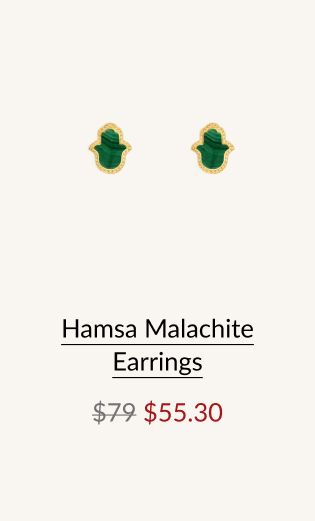 Hamsa Malachite Earrings