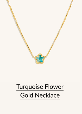 Turquoise Flower Gold Necklace