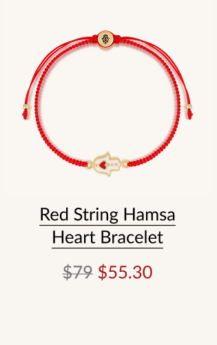 Red String Hamsa Heart Bracelet
