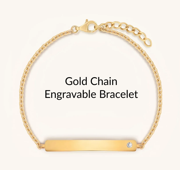 Gold Chain Engravable Bracelet
