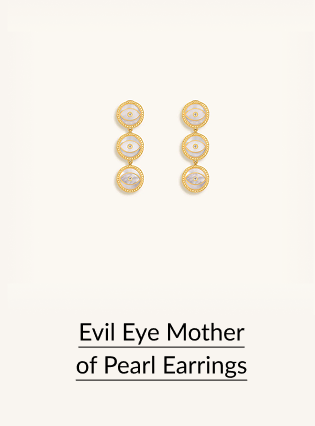 Evil Eye Mother of Pearl Earrings