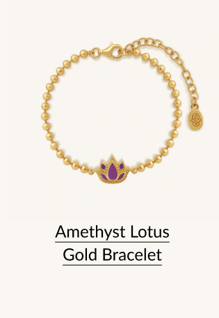 Amethyst Lotus Gold Bracelet