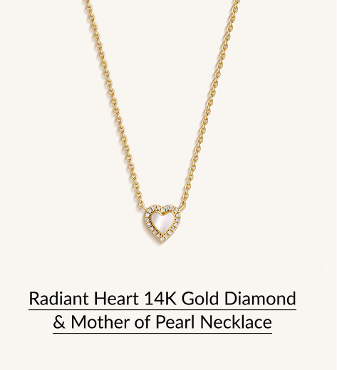 Radiant Heart 14K Gold Diamond & Mother of Pearl Necklace