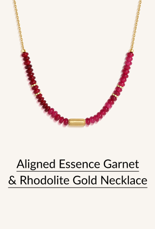 Aligned Essence Garnet & Rhodolite Gold Necklace