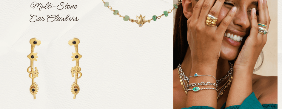 Multi-Stone Ear Climbers