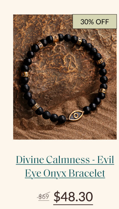 Divine Calmness - Evil Eye Mantra Matte Onyx Bracelet