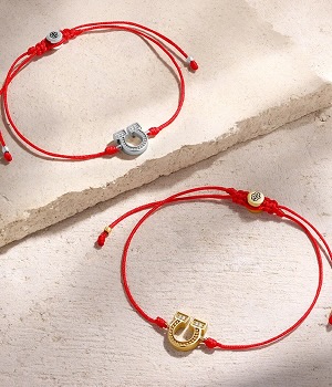 Fortunate Path Horseshoe Red String Bracelet Set