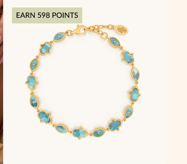 Intention Amplifier Turquoise Evil Eye & Hamsa Gold Bracelet