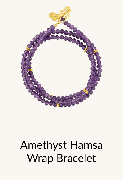Amethyst Hamsa Wrap Bracelet