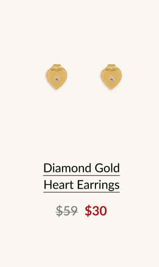 Diamond Gold Heart Earrings