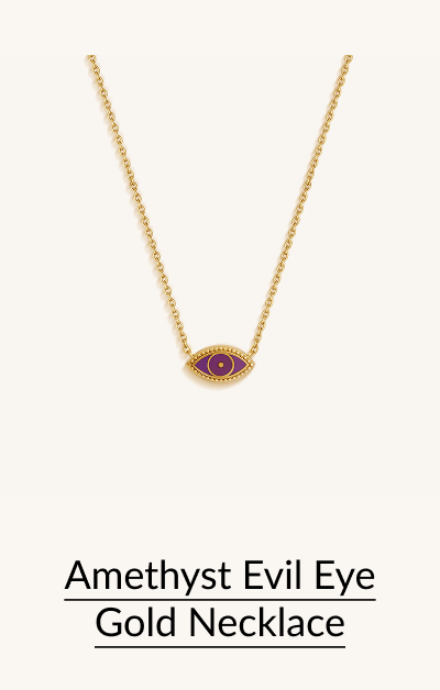 Amethyst Evil Eye Gold Necklace
