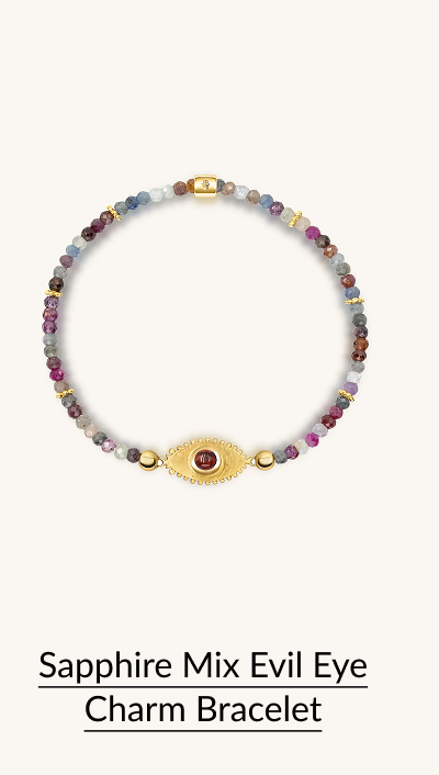 Spiritual Power - Sapphire Mix Evil Eye Charm Bracelet