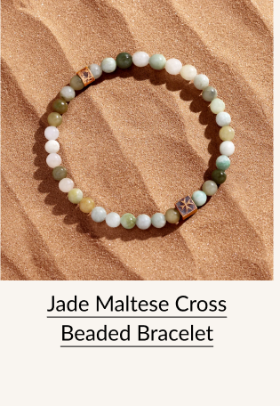 Jade Maltese Cross Beaded Bracelet