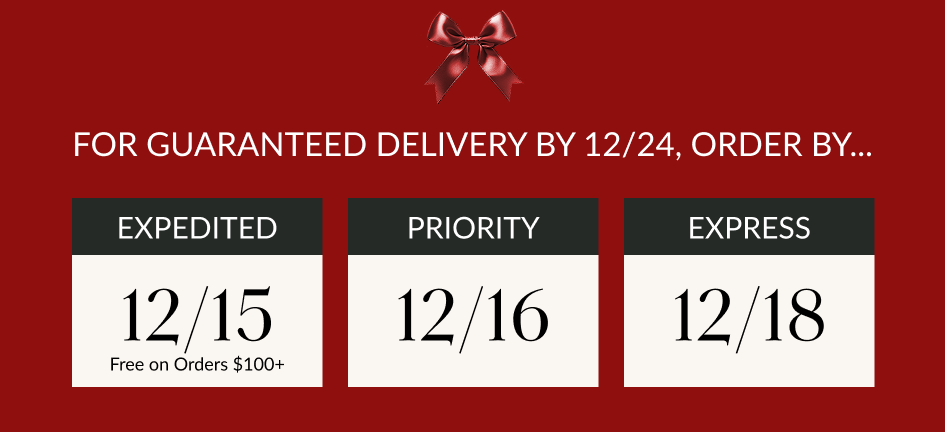 FOR GUARANTEED DELIVERY BY 12/24, ORDER BY...