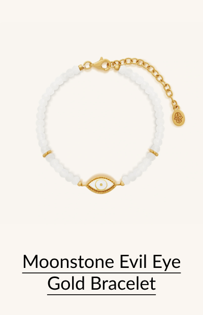 Moonstone Evil Eye Gold Bracelet