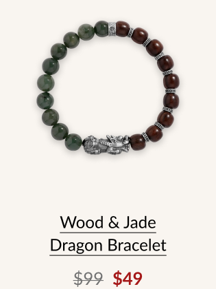 Wood & Jade Dragon Bracelet