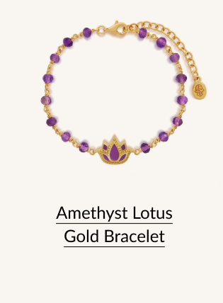 Amethyst Lotus Gold Bracelet