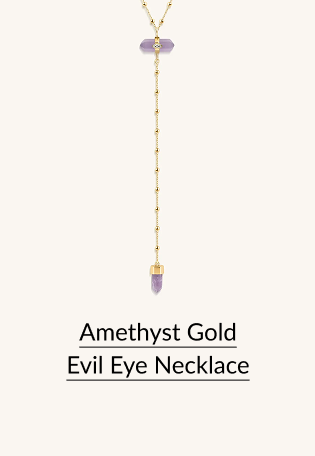 Amethyst Gold Evil Eye Necklace