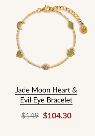 Jade Moon Heart & Evil Eye Bracelet
