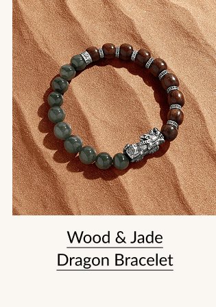 Wood & Jade Dragon Bracelet