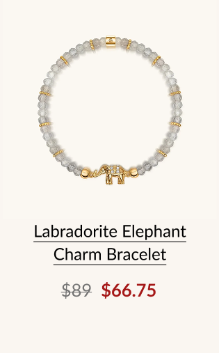 Labradorite Elephant Charm Bracelet