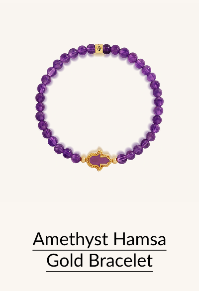 Amethyst Hamsa Gold Bracelet