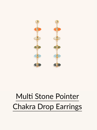 Multi Stone Pointer Chakra Drop Earrings