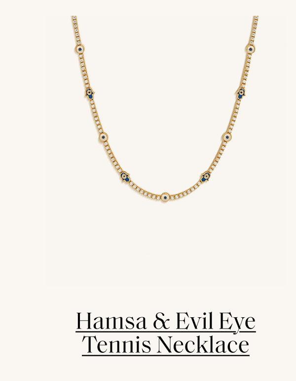 Hamsa & Evil Eye Tennis Necklace