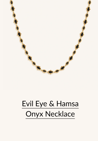 Evil Eye & Hamsa Onyx Necklace