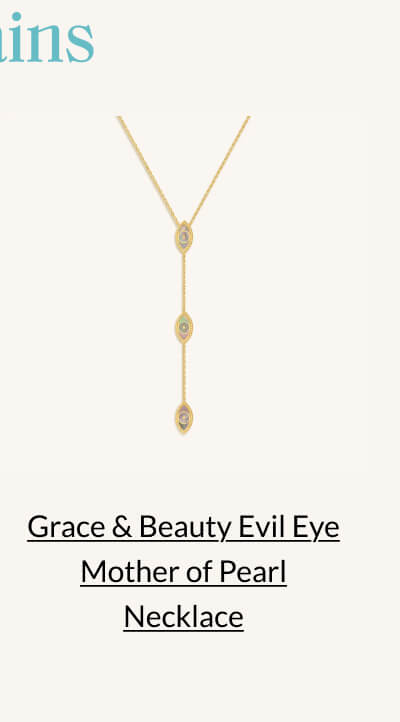 Grace & Beauty Evil Eye Mother of Pearl Necklace