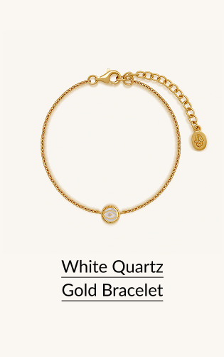 White Quartz Gold Bracelet