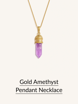 Gold Amethyst Pendant Necklace