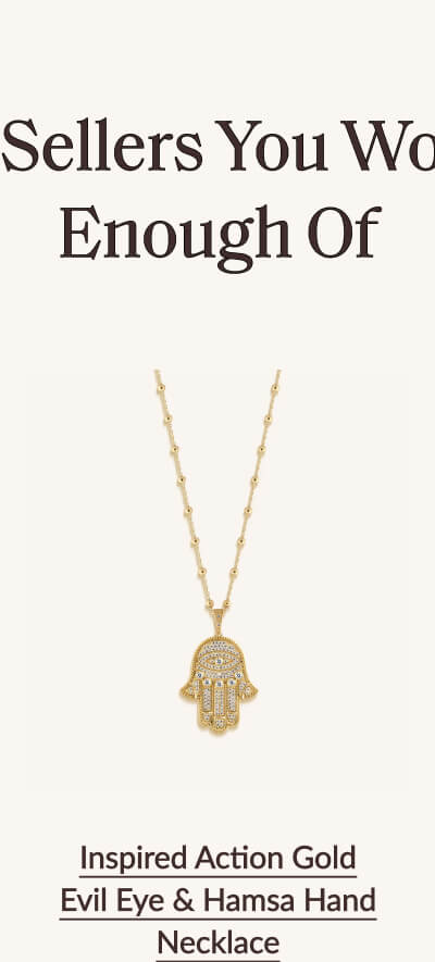 Inspired Action Gold Evil Eye & Hamsa Hand Necklace