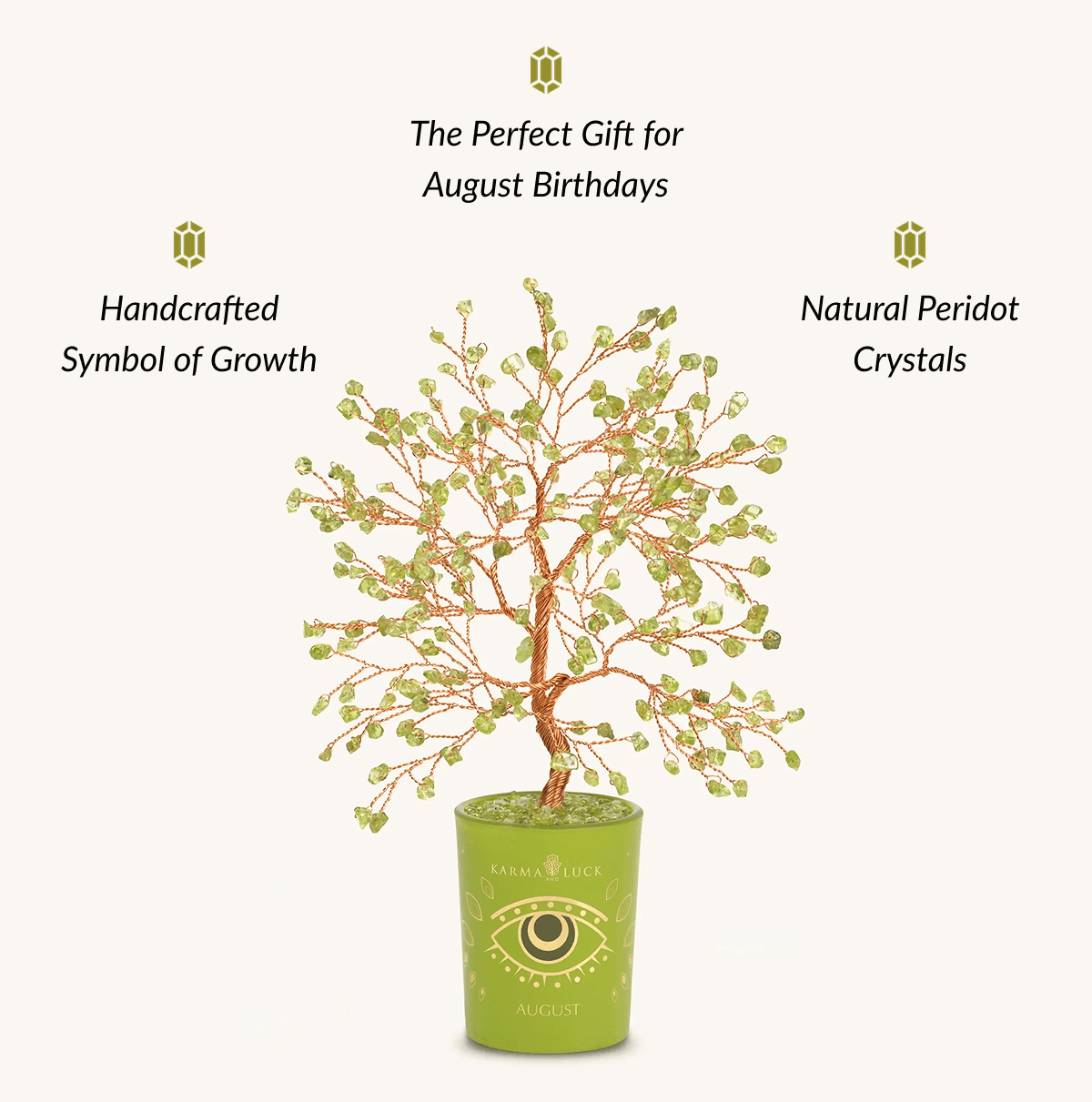 Handcrafted Symbol of Growth | The Perfect Gift for August Birthdays | Natural Peridot Crystals